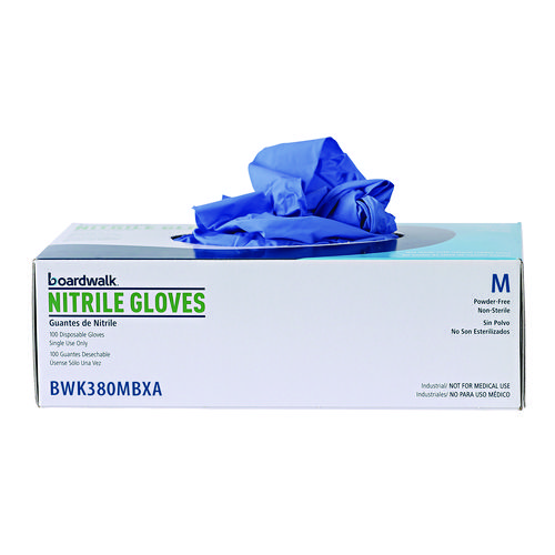 Picture of Disposable General-Purpose Nitrile Gloves, Medium, Blue, 4 mil, 1,000/Carton