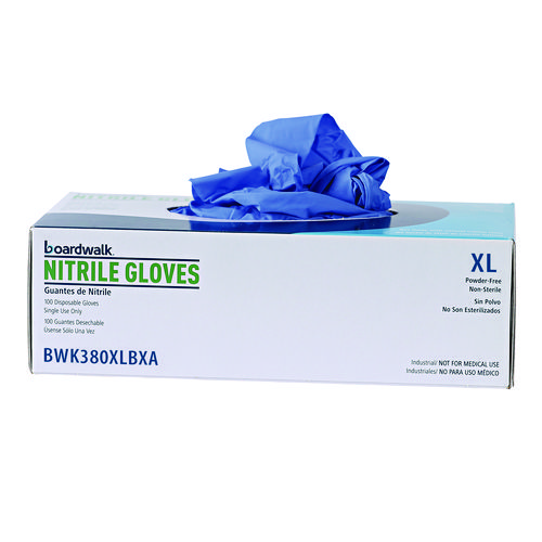 Picture of Disposable General-Purpose Nitrile Gloves, X-Large, Blue, 4 mil, 100/Box