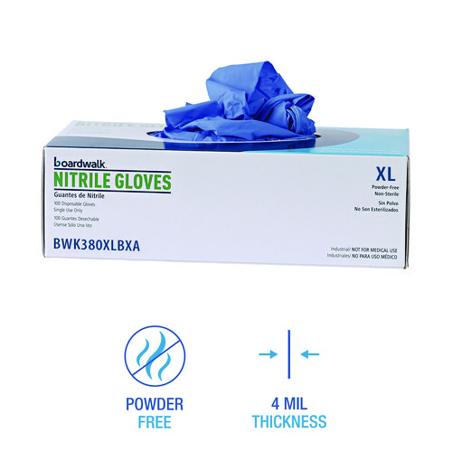 Picture of Disposable General-Purpose Nitrile Gloves, X-Large, Blue, 4 mil, 100/Box