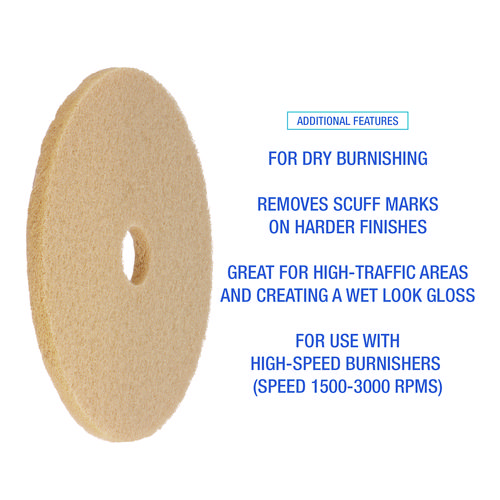 Picture of Burnishing Floor Pads, 19" Diameter, Tan, 5/Carton