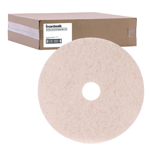 Picture of Natural Hog Hair Burnishing Floor Pads, 19" Diameter, Tan, 5/Carton