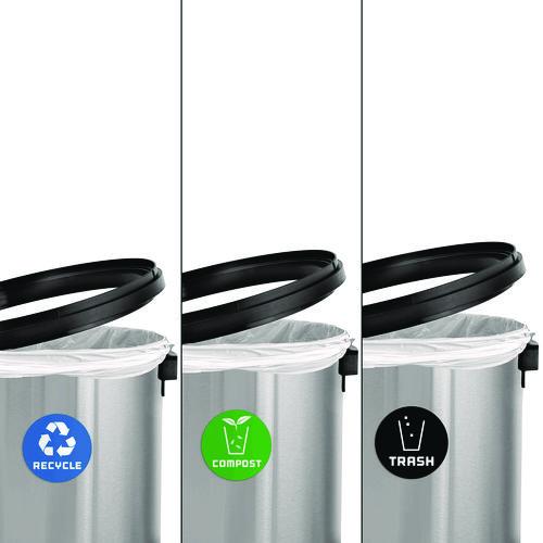Picture of 17 Gallon Stainless Steel Indoor Recycling, Trash and Compost Bins with Swivel Lid