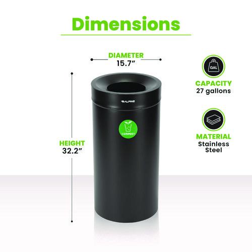 Picture of 27 Gallon Black Stainless Steel Compost Can