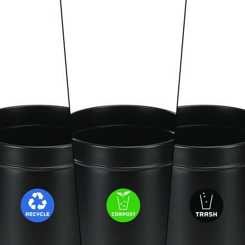Picture of 27 Gallon Black Stainless Steel Compost Bin, Recycling Can and Trash Receptacle