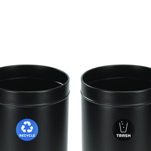 Picture of 27 Gallon Black Stainless Steel Recycling Can and Trash Receptacle