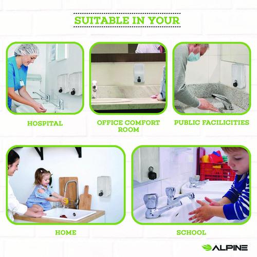 Picture of Vertical Manual Surface-Mounted Stainless Steel Liquid Soap Dispenser, 40 oz, 2.8 x 4.8 x 8.1, Brushed Stainless Steel