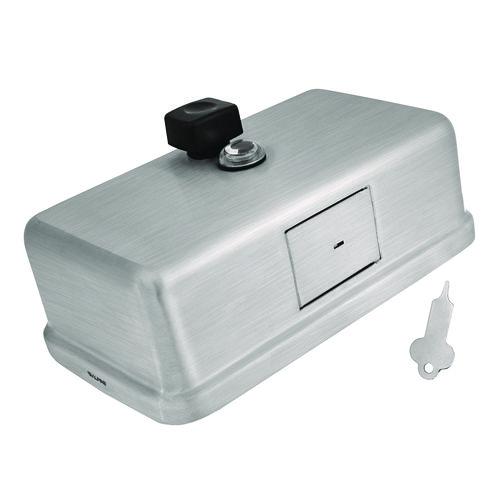 Picture of Horizontal Manual Surface-Mounted Stainless Steel Liquid Soap Dispenser, 40 oz, 2.8 x 8.1 x 4.8, Brushed Stainless Steel