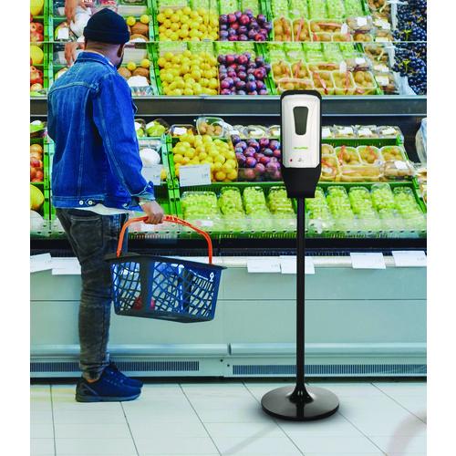 Picture of Automatic Foam Hand Sanitizer/Soap Dispenser with Floor Stand, 40 oz, 4.48 x 6 x 45, White