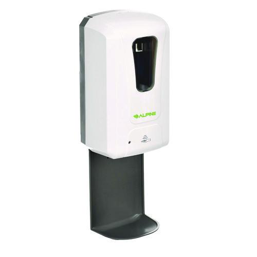 Picture of Wall Mount Automatic Gel Hand Sanitizer/Soap Dispenser with Drip Tray, 40 oz, 4.48 x 6 x 18.1, White