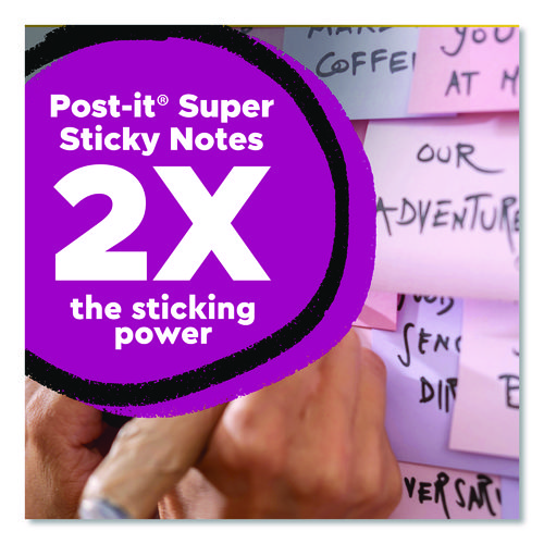 Picture of 100% Recycled Paper Super Sticky Notes, 3" x 3", Oasis, 70 Sheets/Pad, 24 Pads/Pack