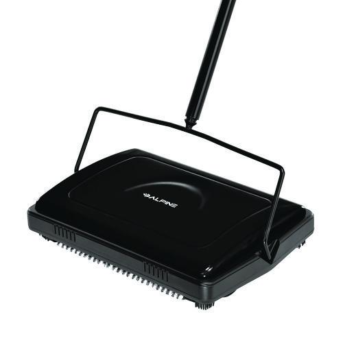 Picture of Manual Triple Brush Carpet and Floor Sweeper, 42.5" Handle, Black