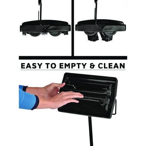 Picture of Manual Triple Brush Carpet and Floor Sweeper, 42.5" Handle, Black