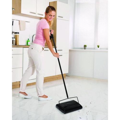 Picture of Manual Triple Brush Carpet and Floor Sweeper, 42.5" Handle, Black