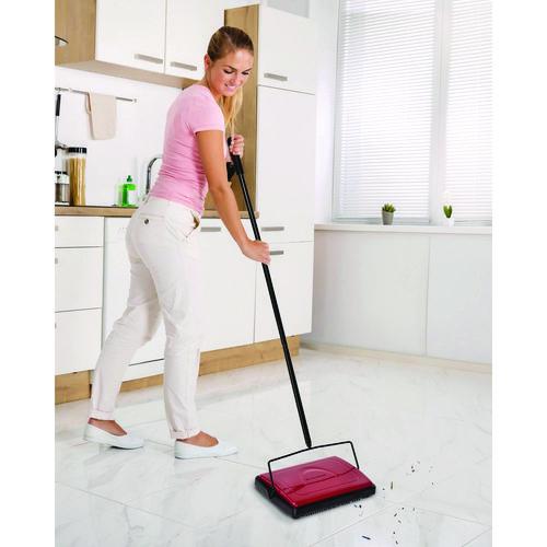 Picture of Manual Triple Brush Carpet and Floor Sweeper, 42.5" Handle, Red