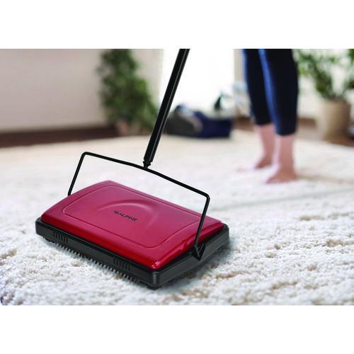Picture of Manual Triple Brush Carpet and Floor Sweeper, 42.5" Handle, Red