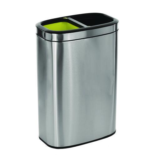 Picture of 10.5 Gallon Stainless Steel Open Top Dual Compartment Trash Can