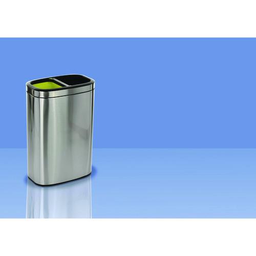 Picture of 10.5 Gallon Stainless Steel Open Top Dual Compartment Trash Can