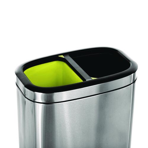 Picture of 10.5 Gallon Stainless Steel Open Top Dual Compartment Trash Can