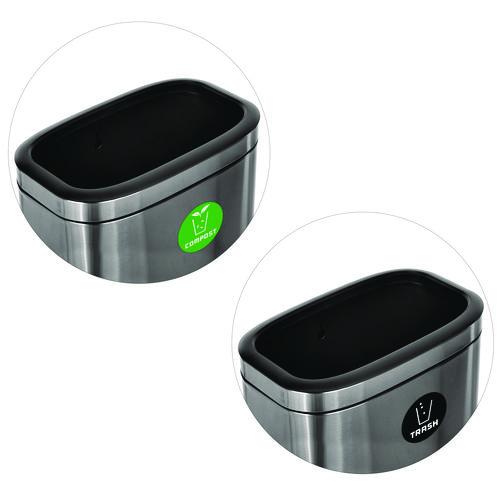 Picture of 10.5 Gallon Compost and Trash Station, Brushed Stainless Steel