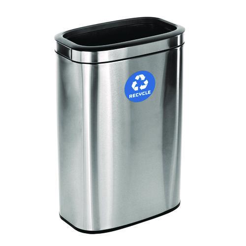 Picture of 10.5 Gallon Slim Recycling Can, Brushed Stainless Steel