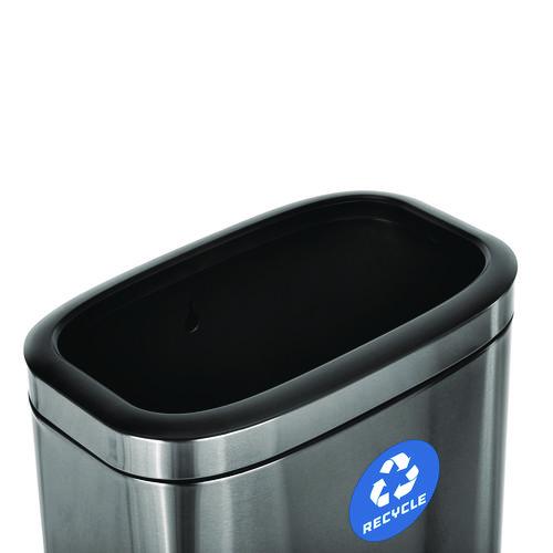 Picture of 10.5 Gallon Slim Recycling Can, Brushed Stainless Steel