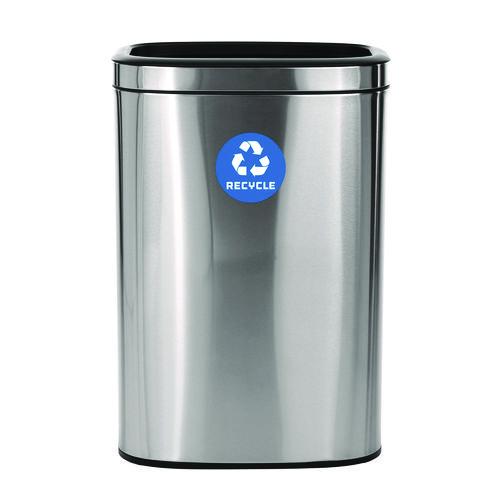 Picture of 10.5 Gallon Slim Recycling Can, Brushed Stainless Steel