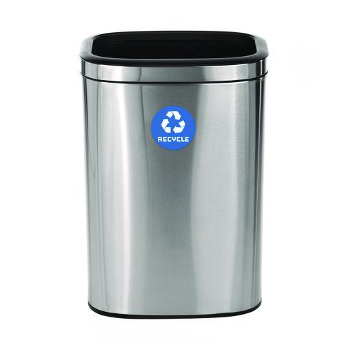 Picture of 10.5 Gallon Slim Recycling Can, Brushed Stainless Steel