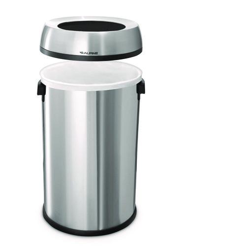 Picture of 17 Gallon Stainless Steel Heavy-Gauge Brushed Open Top Commercial Trash Can