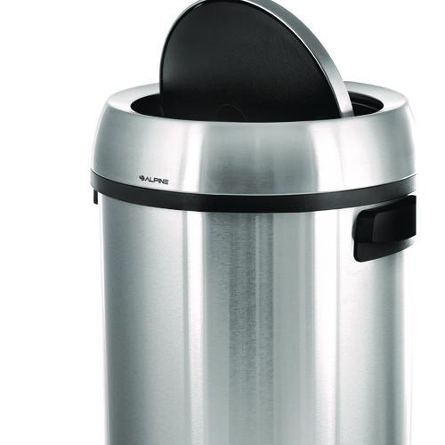 Picture of 17 Gallon Stainless Steel Commercial Trash Can with Swing Lid
