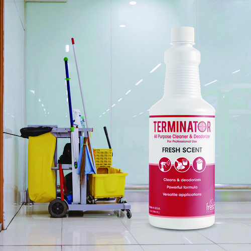 Picture of Terminator All-Purpose Cleaner/Deodorizer with (2) Trigger Sprayers, 32 oz Bottles, 12/Carton