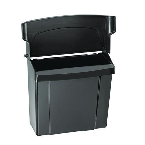 Picture of Durable Plastic Surface Mount Sanitary Napkin Receptacle, Plastic, Black