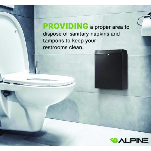 Picture of Stainless Steel Wall-Mounted Sanitary Napkin Receptacle, Black