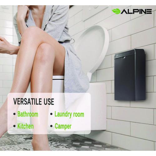 Picture of Stainless Steel Wall-Mounted Sanitary Napkin Receptacle, Black