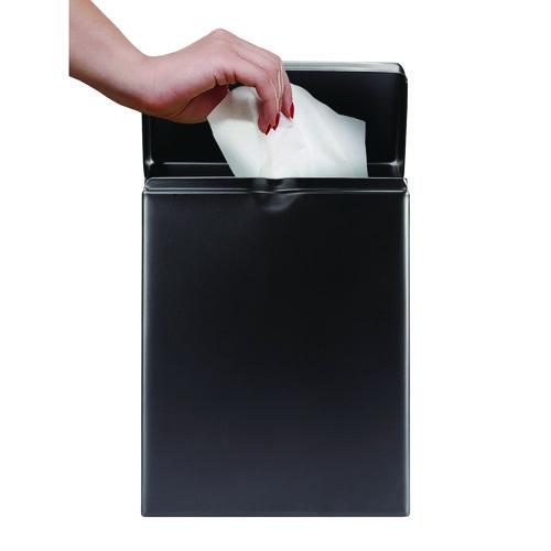 Picture of Stainless Steel Wall-Mounted Sanitary Napkin Receptacle, Black