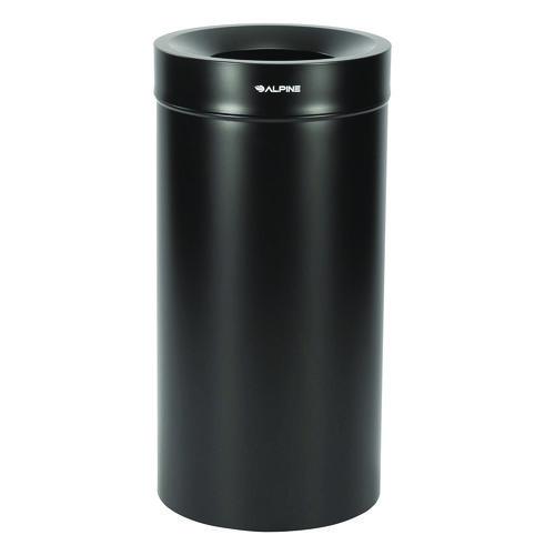 Picture of 27 Gallon Stainless Steel Commercial Indoor Trash Can, Black