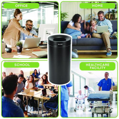 Picture of 27 Gallon Stainless Steel Commercial Indoor Trash Can, Black
