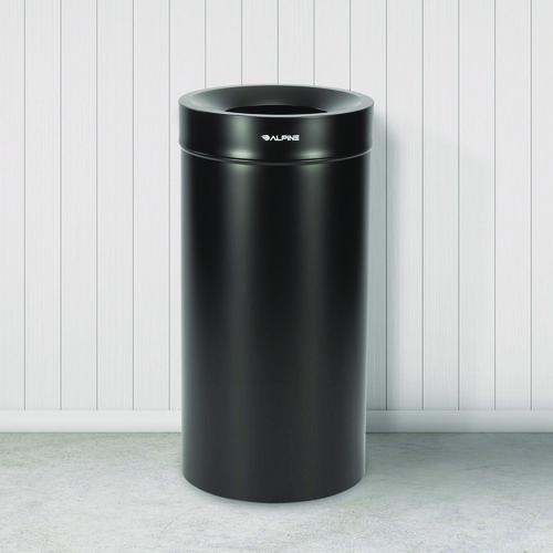 Picture of 27 Gallon Stainless Steel Commercial Indoor Trash Can, Black