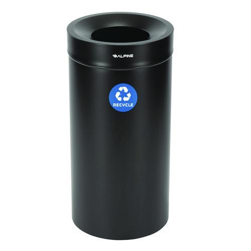 Picture of 27 Gallon Stainless Steel Recycling Can, Black