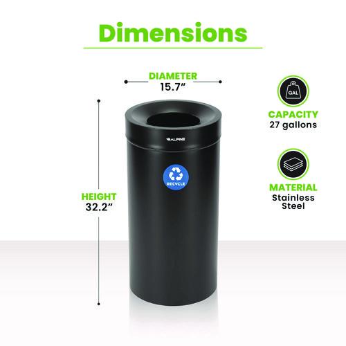 Picture of 27 Gallon Stainless Steel Recycling Can, Black