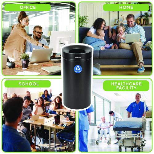 Picture of 27 Gallon Stainless Steel Recycling Can, Black