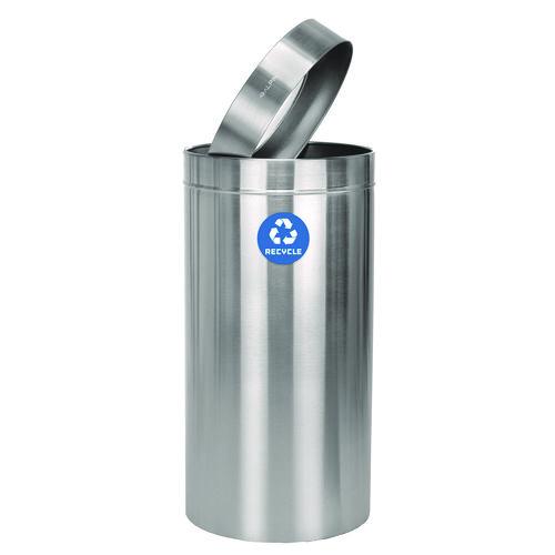 Picture of 27 Gallon Stainless Steel Recycling Can, Brushed Stainless Steel