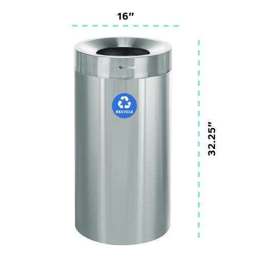Picture of 27 Gallon Stainless Steel Recycling Can, Brushed Stainless Steel
