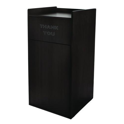 Picture of 40 Gal Commercial Tray Top Waste Enclosure Trash Receptacle, 40 gal, Wood, Black