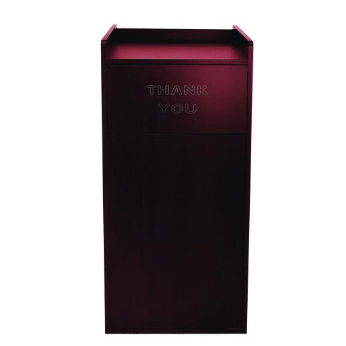 Picture of 40 Gal Commercial Tray Top Waste Enclosure Trash Receptacle, 40 gal, Wood, Mahogany