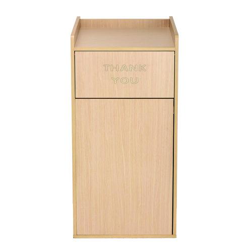 Picture of 40 Gal Commercial Tray Top Waste Enclosure Trash Receptacle, 40 gal, Wood, Medium Oak