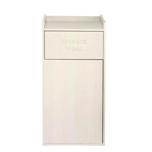 Picture of 40 Gal Commercial Tray Top Waste Enclosure Trash Receptacle, 40 gal, Wood, White