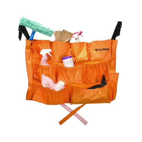Picture of 12-Pocket Trash Can Caddy Bag, 12 Compartments, Orange