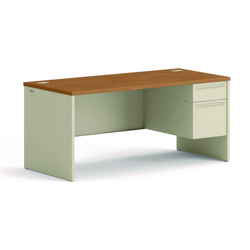 Picture of 38000 Series Right Pedestal Desk, 66" x 30" x 29.5", Harvest/Putty