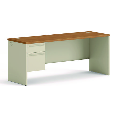 Picture of 38000 Series Left Pedestal Credenza, 72w x 24d x 29.5h, Harvest/Putty