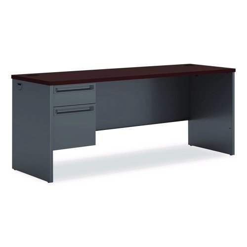 Picture of 38000 Series Left Pedestal Credenza, 72w x 24d x 29.5h, Mahogany/Charcoal